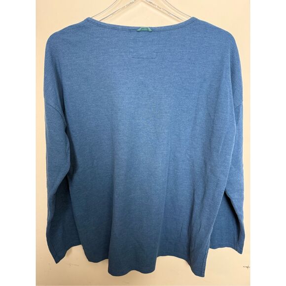 Toad&Co Tranquilitee Long Sleeve Shirt in Blue Abyss. Size Large Organic Cotton - Picture 3 of 5